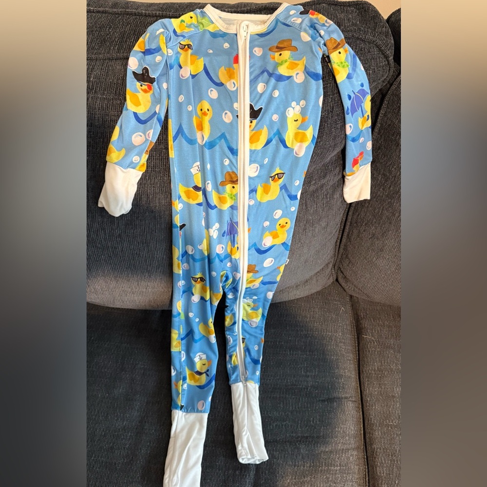 Little Sleepies Blue Duck Print Zippy